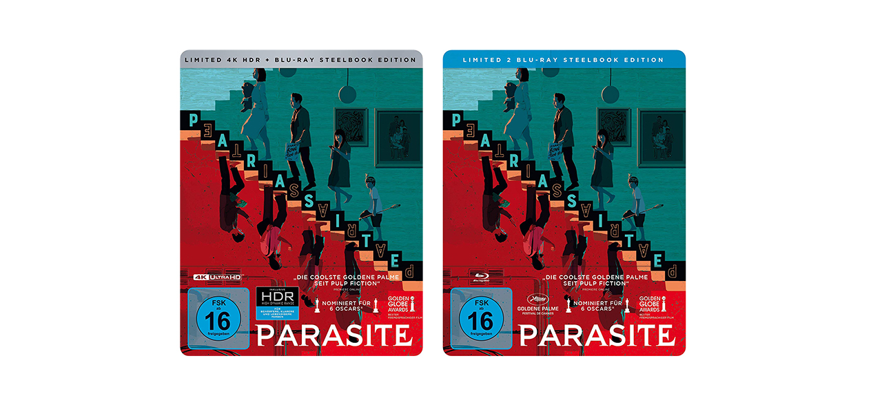 "Parasite": Limitierte Steelbooks von 4K-Blu-ray und Blu-ray Disc