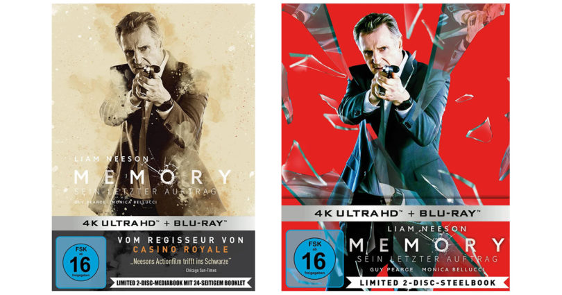 „Memory – Sein letzter Auftrag“ auf UHD-Blu-ray als Steelbook und als Mediabook